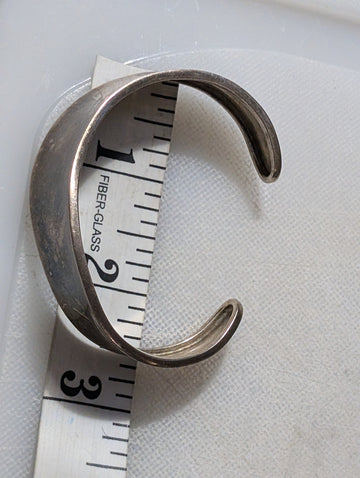 Vintage Sterling Silver Wide Concave Cuff Bracelet 18.78g
